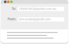 Enter email as fax number @ GoFax Send Address Symbol for sending fax messeges online