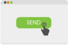 Send your fax via email Send button for email symbol