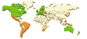 GoFax international fax zones Map